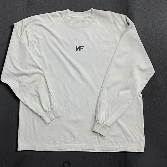 NF Real Music Rapper Hope Tour Concert L/S T-Shirt Beige Men's Size 2XL - Picture 1 of 8